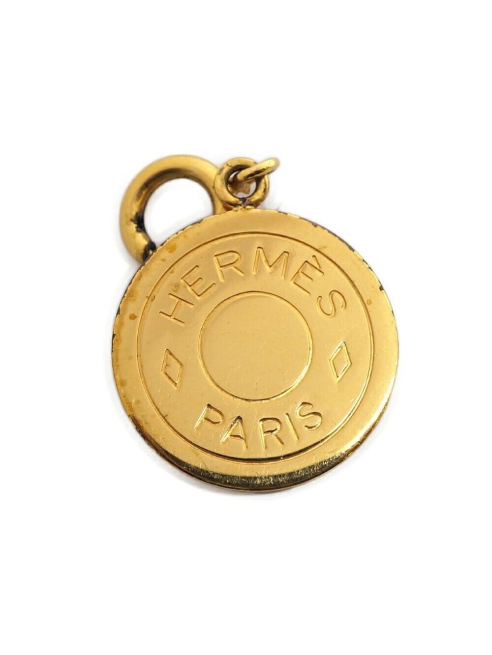Hermes Pendant Gold Sellier Metal Necklace